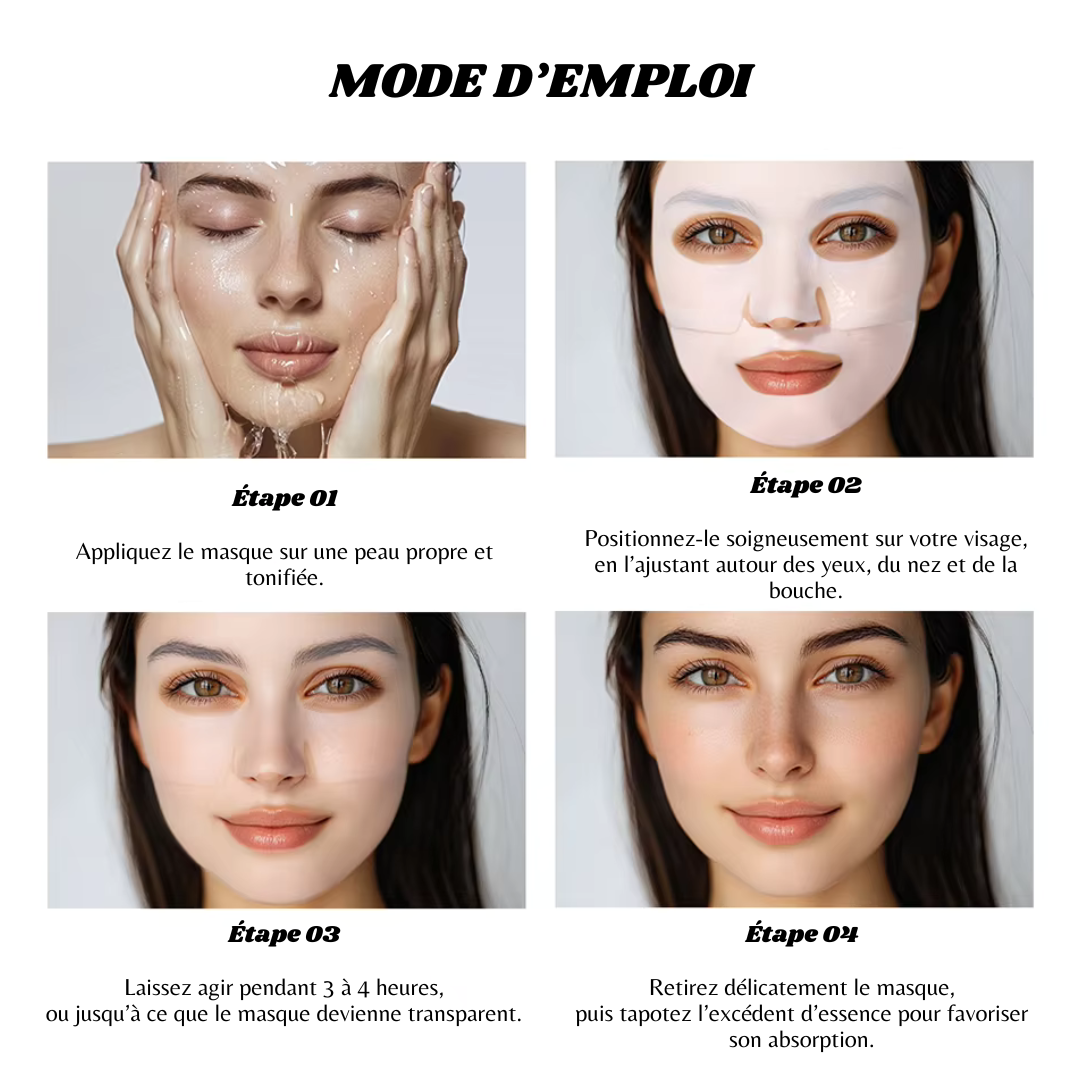 Masque de nuit pour le visage au collagène, lot de 4