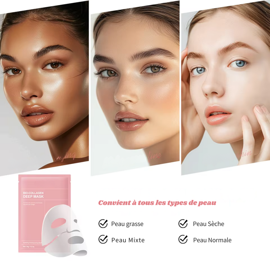 Masque de nuit pour le visage au collagène, lot de 4