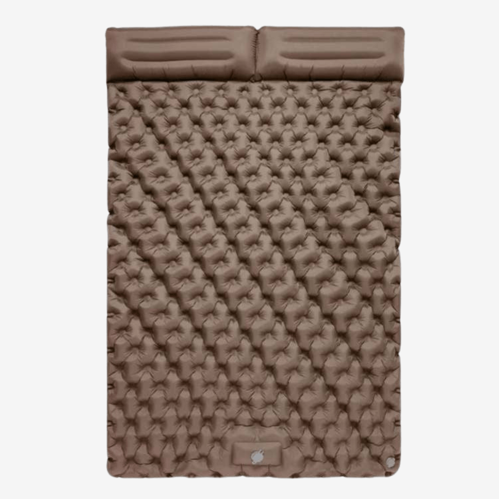 Matelas gonflable de camping à pompe à pied intégrée, 1,4 kg, kaki