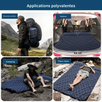 Matelas gonflable de camping à pompe à pied intégrée, 1,4 kg