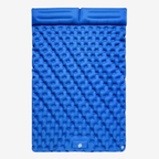 Matelas gonflable de camping à pompe à pied intégrée, 1,4 kg, bleu clair