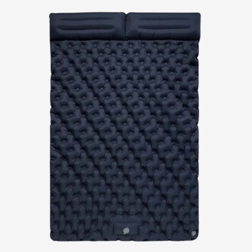 Matelas gonflable de camping à pompe à pied intégrée, 1,4 kg, bleu foncé