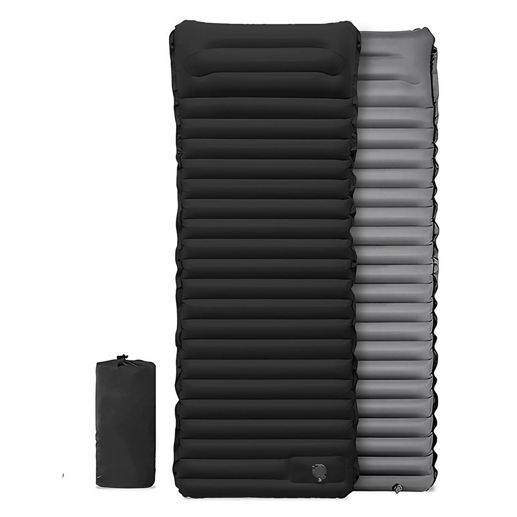 Matelas gonflable avec oreiller intégré, 190 x 66 cm, 950 g, noir