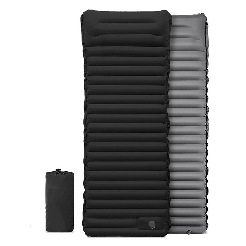 Matelas gonflable avec oreiller intégré, 190 x 66 cm, 950 g, noir