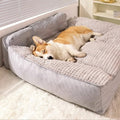 Lit pour chien à bords surélevés, housse lavable, du M au XXL, gris