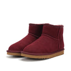 Bottines femme fourrées en peau de mouton, tige de 15 cm, bordeaux