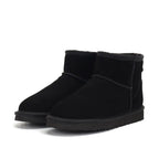 Bottines femme fourrées en peau de mouton, tige de 15 cm, noir