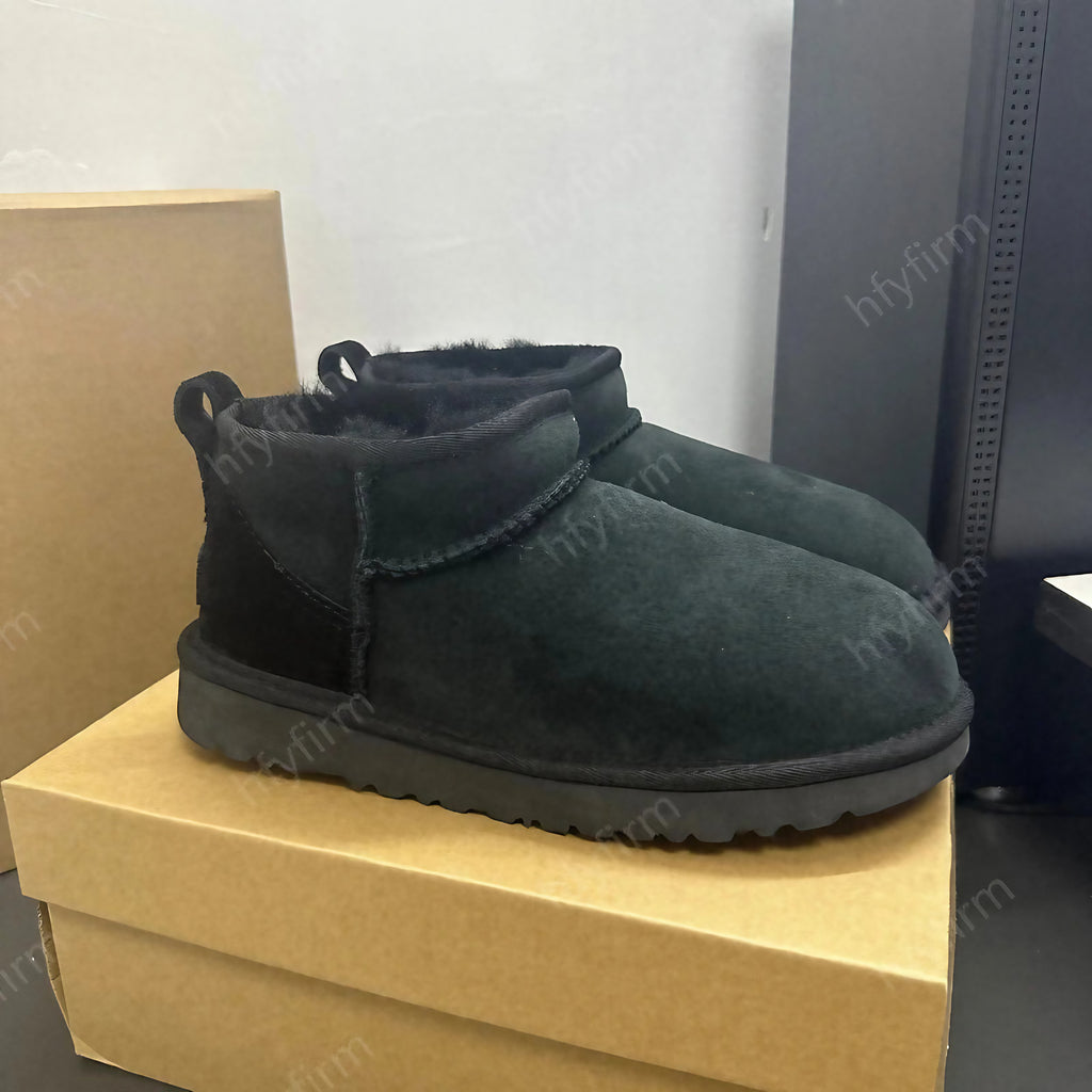 Bottines d'hiver femme en suédine, doublure fourrée, vert