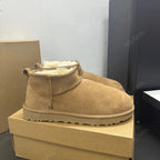 Bottines d'hiver femme en suédine, doublure fourrée, marron