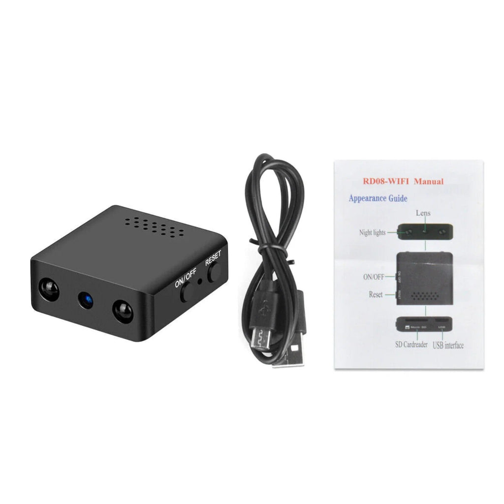 Mini caméra WiFi HD à vision nocturne, format compact