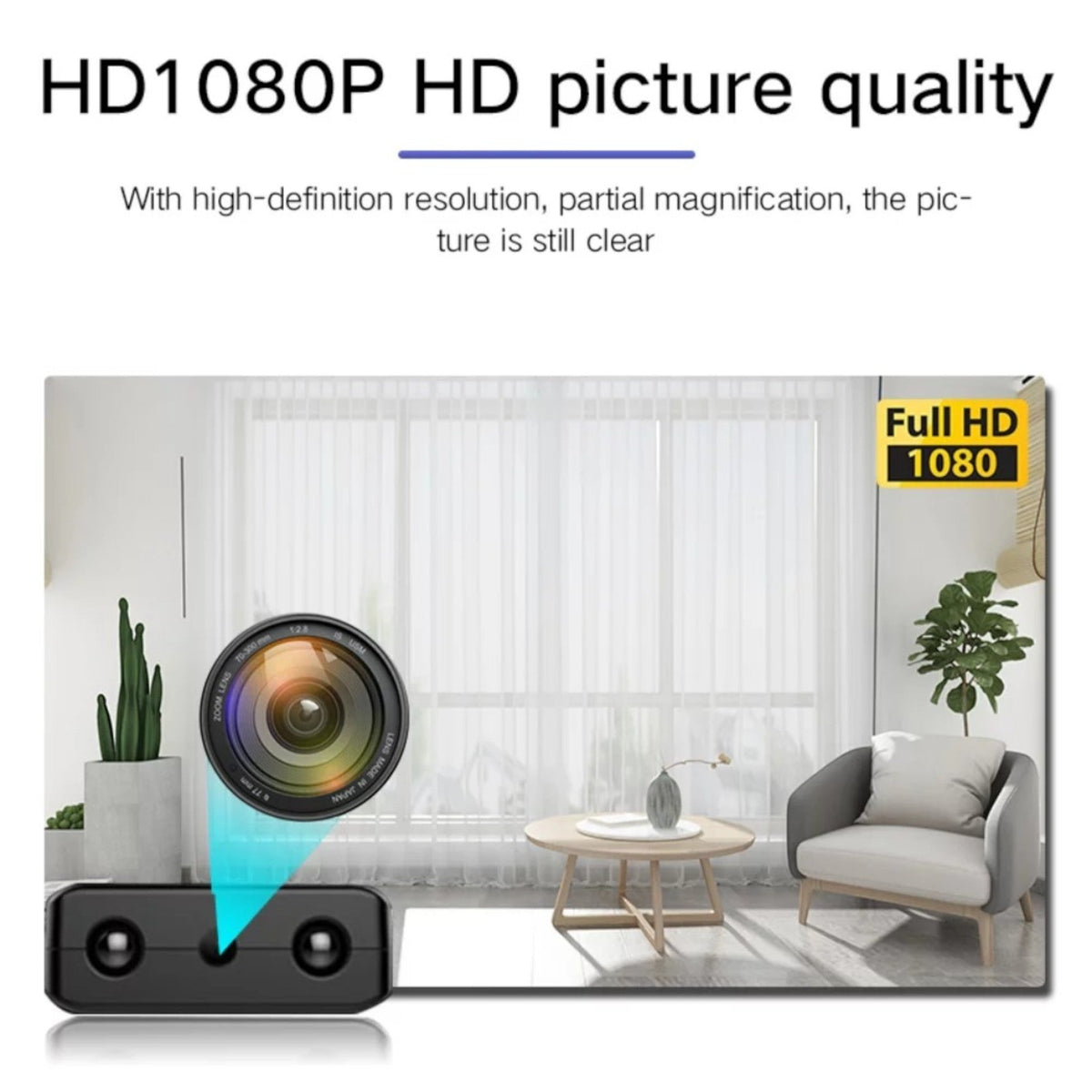 Mini caméra WiFi HD à vision nocturne, format compact