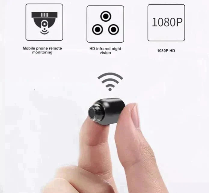 Mini caméra wifi 3,5 cm, détection de mouvement, angle 150°