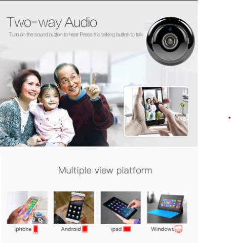 Mini caméra WiFi HD avec vision nocturne et détection de mouvement