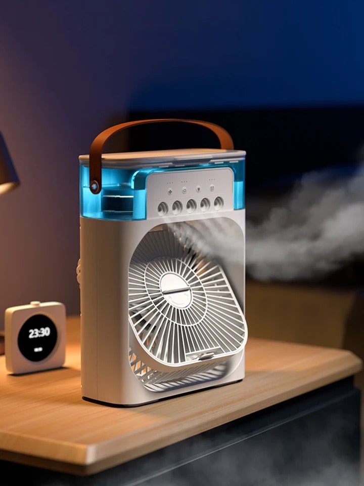 Mini climatiseur portable à eau, rechargeable USB, 4 coloris, blanc