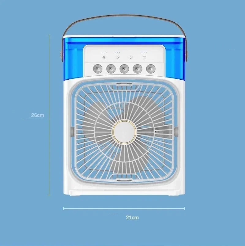 Mini climatiseur portable à eau, rechargeable USB, 4 coloris, bleu