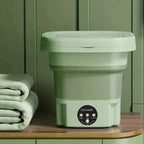 Mini machine à laver pliable 8 L avec essorage, vert