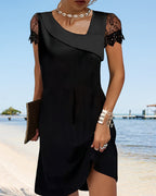 Petite robe noire courte et ajustée pour la soirée, du S au 5XL