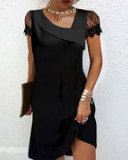 Petite robe noire courte et ajustée pour la soirée, du S au 5XL