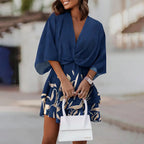 Robe courte femme, sept coloris, du S au 2XL, bleu marine