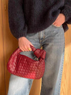 Mini sac à main tissé femme, dix coloris