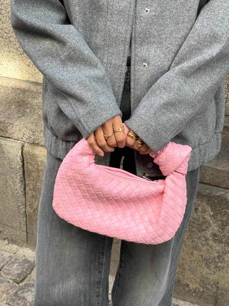 Mini sac à main tissé femme, dix coloris