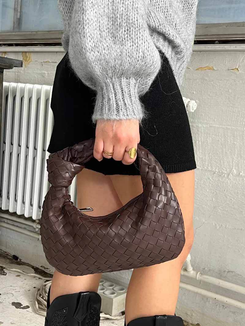 Mini sac à main tissé femme, dix coloris