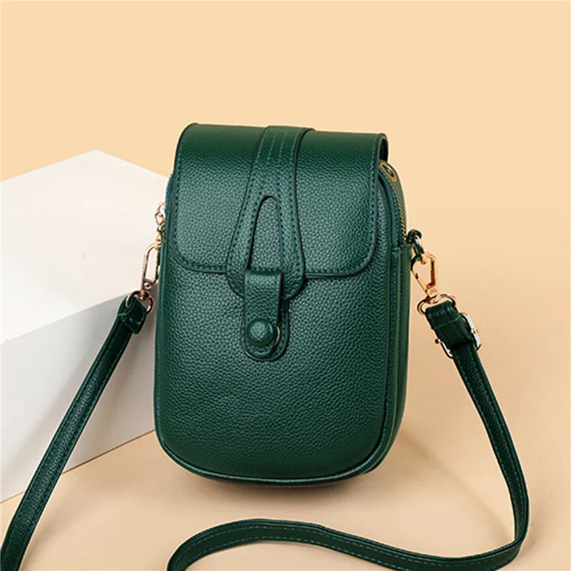 Pochette téléphone bandoulière femme en similicuir, six coloris