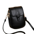 Pochette téléphone bandoulière femme en similicuir, six coloris, noir