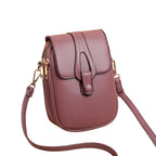 Pochette téléphone bandoulière femme en similicuir, six coloris, rose