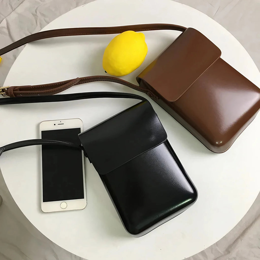 Pochette téléphone bandoulière femme en similicuir, six coloris