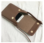 Pochette téléphone bandoulière femme en similicuir, six coloris