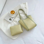 Mini sac cabas femme avec porte-monnaie assorti, 18 x 25 cm, vert