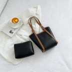 Mini sac cabas femme avec porte-monnaie assorti, 18 x 25 cm, noir