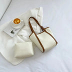 Mini sac cabas femme avec porte-monnaie assorti, 18 x 25 cm, beige
