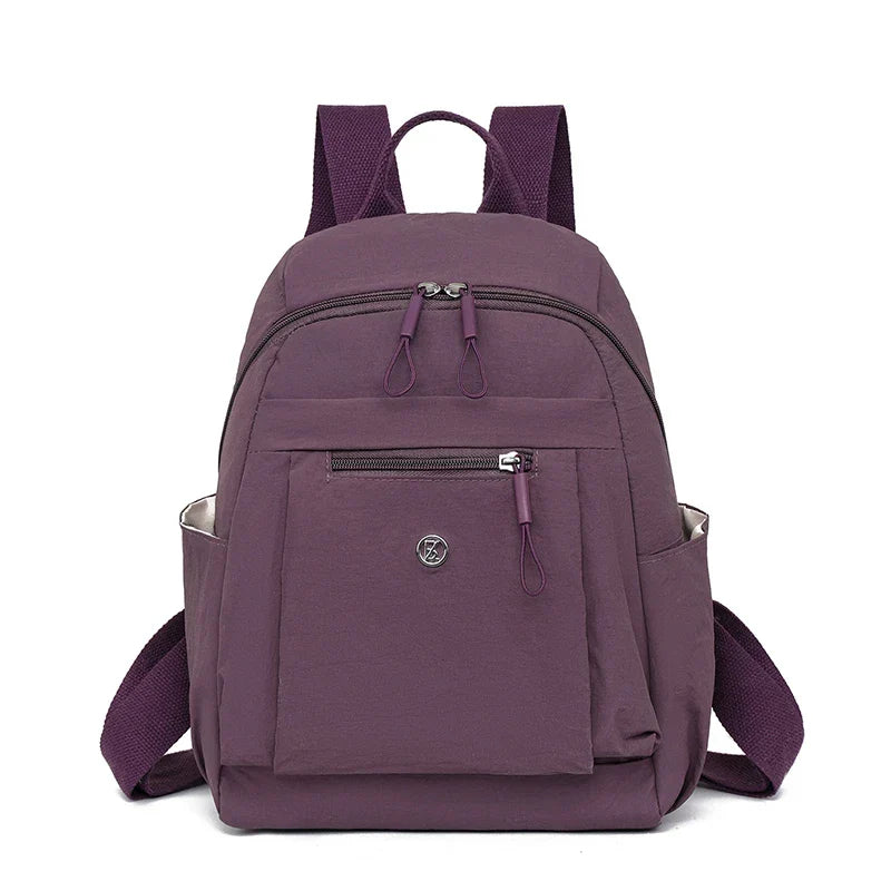 Petit sac à dos femme en nylon souple, 23 x 30 cm, sept coloris, violet