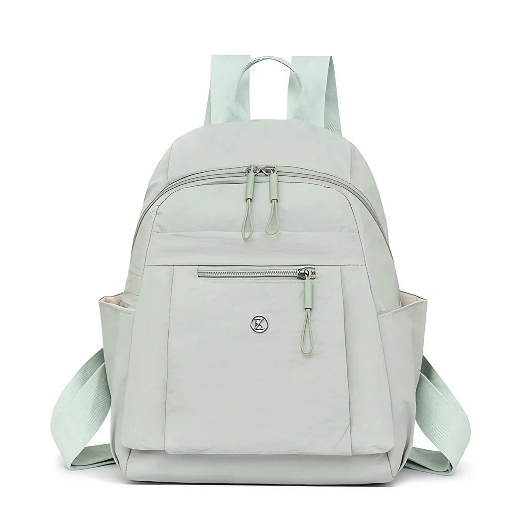 Petit sac à dos femme en nylon souple, 23 x 30 cm, sept coloris, vert pastel