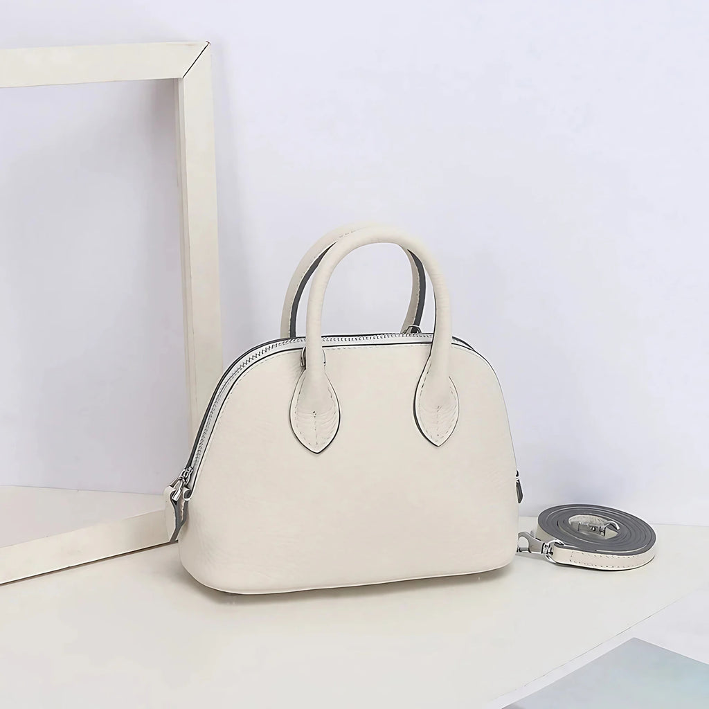 Mini sac à main femme en similicuir grainé, dix coloris, blanc