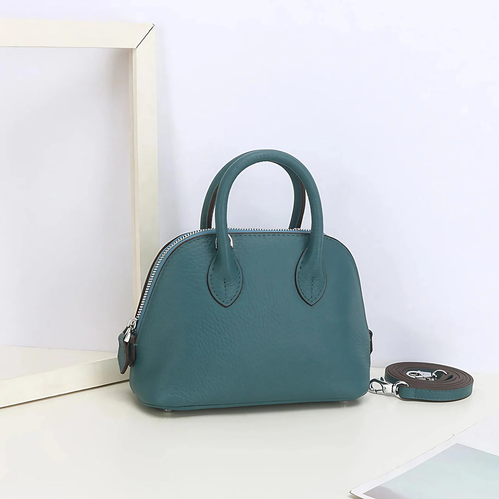 Mini sac à main femme en similicuir grainé, dix coloris, bleu gris
