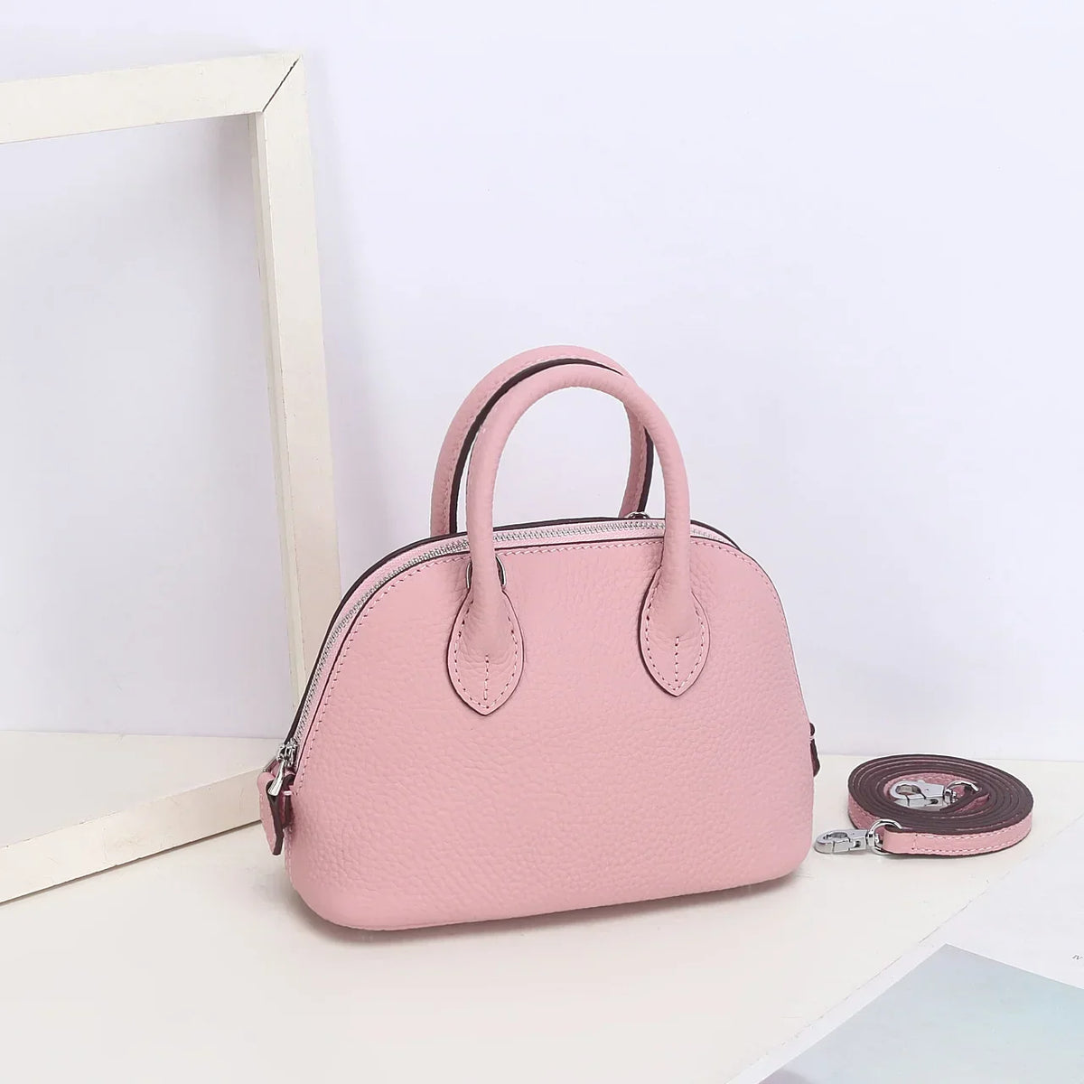 Mini sac à main femme en similicuir grainé, dix coloris
