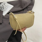 Mini sac à main femme en similicuir grainé, anse à nœud, jaune