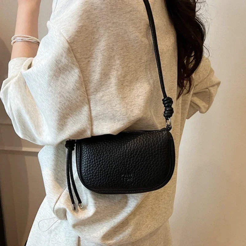 Mini sac à main femme en similicuir grainé, anse à nœud