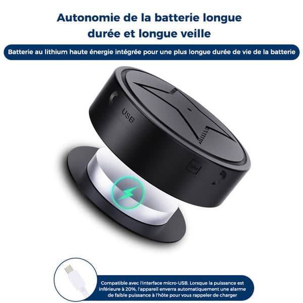 Mini traceur GPS aimanté avec micro intégré, suivi en temps réel