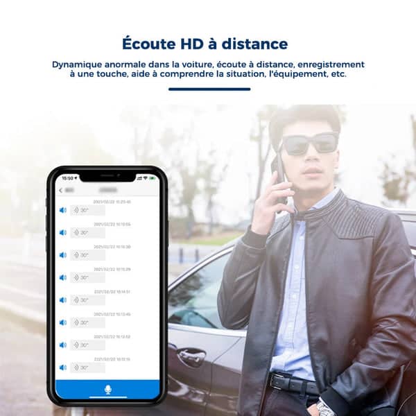 Mini traceur GPS aimanté avec micro intégré, suivi en temps réel