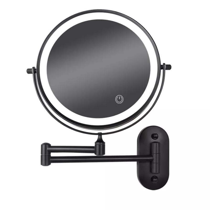Miroir de maquillage grossissant à LED, rechargeable, x3 à x10