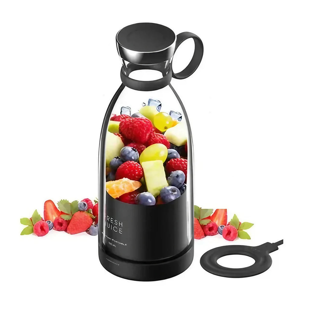 Blender portable rechargeable par USB, pour smoothies, noir