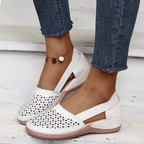 Mocassins femme à enfiler, semelle souple antidérapante, blanc