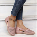 Mocassins femme à enfiler, semelle souple antidérapante, rose clair