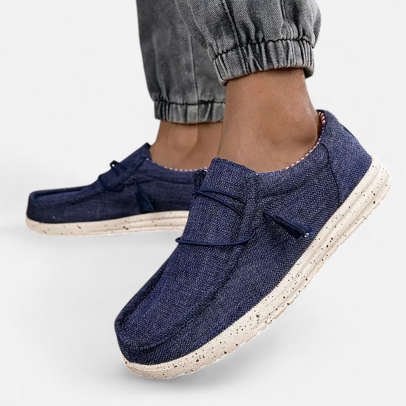 Mocassins homme à enfiler, motif drapeau, quatre coloris