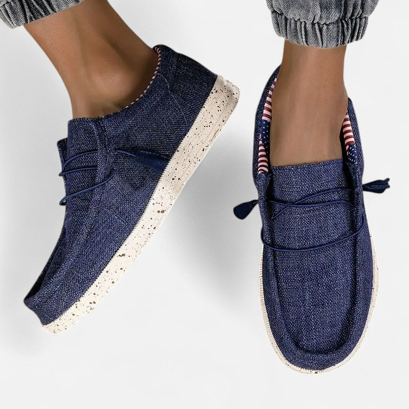 Mocassins homme à enfiler, motif drapeau, quatre coloris