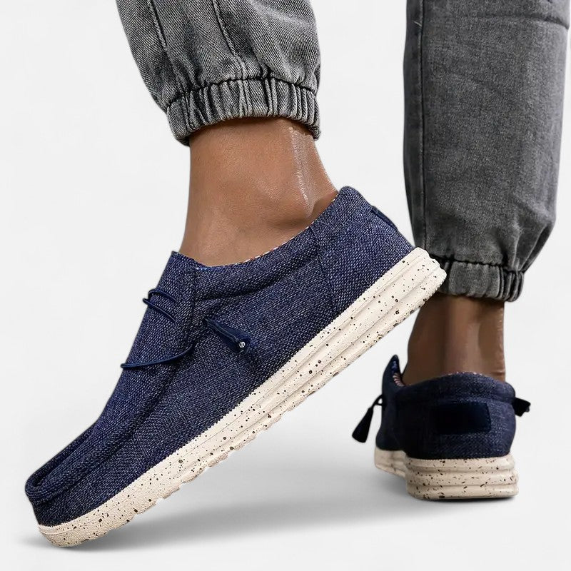 Mocassins homme à enfiler, motif drapeau, quatre coloris